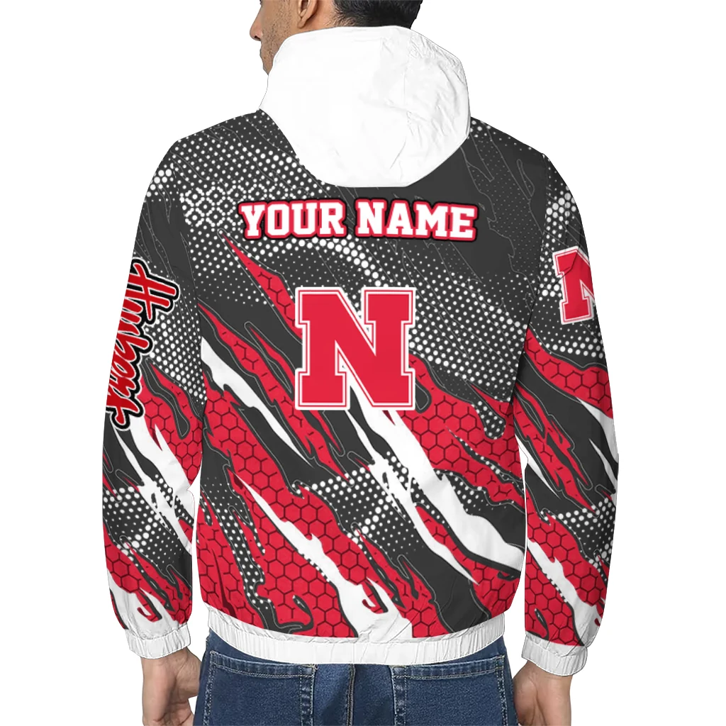 personalized nebraska cornhuskers claw mesh red gray windbreaker jacket trendy personalized nebraska cornhuskers claw mesh red gray windbreaker jacket trendy