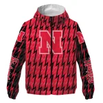 personalized nebraska cornhuskers lightning strike grid red windbreaker jacket best selling