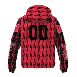 personalized nebraska cornhuskers lightning strike grid red windbreaker jacket best selling