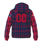 personalized new england patriots lightning strike grid blue windbreaker jacket best selling
