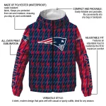 personalized new england patriots lightning strike grid blue windbreaker jacket best selling