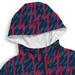 personalized new england patriots lightning strike grid blue windbreaker jacket best selling