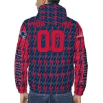 personalized new england patriots lightning strike grid blue windbreaker jacket best selling
