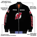 personalized new jersey devils american flag skull black bomber jacket best selling