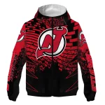 personalized new jersey devils brick motion red black windbreaker jacket best selling