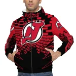 personalized new jersey devils brick motion red black windbreaker jacket best selling