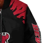 personalized new jersey devils burst splatter red bomber jacket best selling