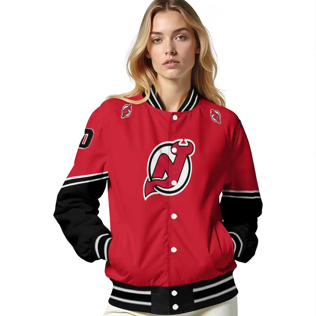 personalized new jersey devils chevron style red varsity jacket latest model personalized new jersey devils chevron style red varsity jacket latest model