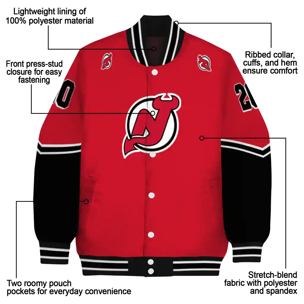 personalized new jersey devils chevron style red varsity jacket new arrival personalized new jersey devils chevron style red varsity jacket new arrival