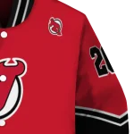personalized new jersey devils chevron style red varsity jacket best selling