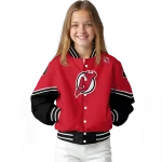 personalized new jersey devils chevron style red varsity jacket best selling