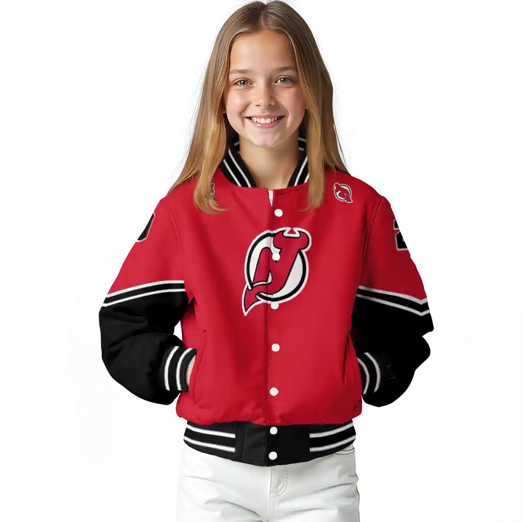 personalized new jersey devils chevron style red varsity jacket top rated personalized new jersey devils chevron style red varsity jacket top rated
