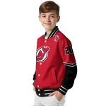 personalized new jersey devils chevron style red varsity jacket best selling