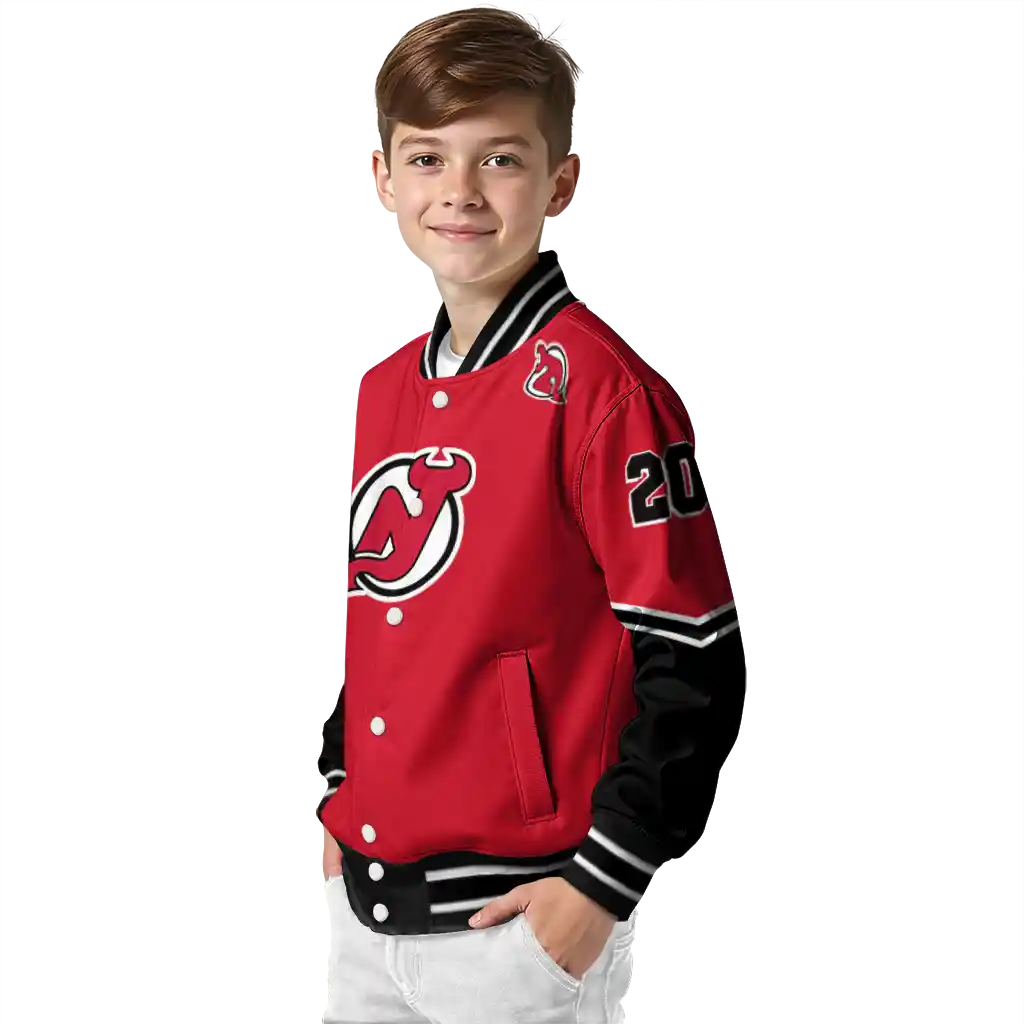 personalized new jersey devils chevron style red varsity jacket trendy personalized new jersey devils chevron style red varsity jacket trendy