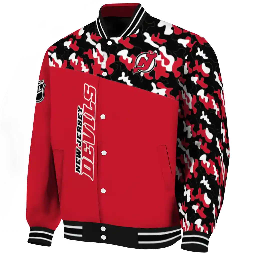 personalized new jersey devils flag scratch effect red varsity jacket best selling personalized new jersey devils flag scratch effect red varsity jacket best selling