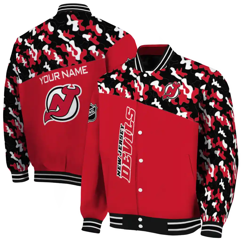 personalized new jersey devils flag scratch effect red varsity jacket fashion forward personalized new jersey devils flag scratch effect red varsity jacket fashion forward