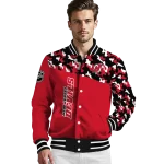 personalized new jersey devils flag scratch effect red varsity jacket best selling