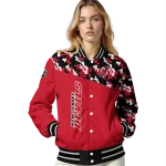 personalized new jersey devils flag scratch effect red varsity jacket best selling