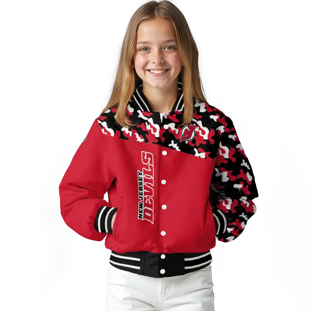 personalized new jersey devils flag scratch effect red varsity jacket top rated personalized new jersey devils flag scratch effect red varsity jacket top rated