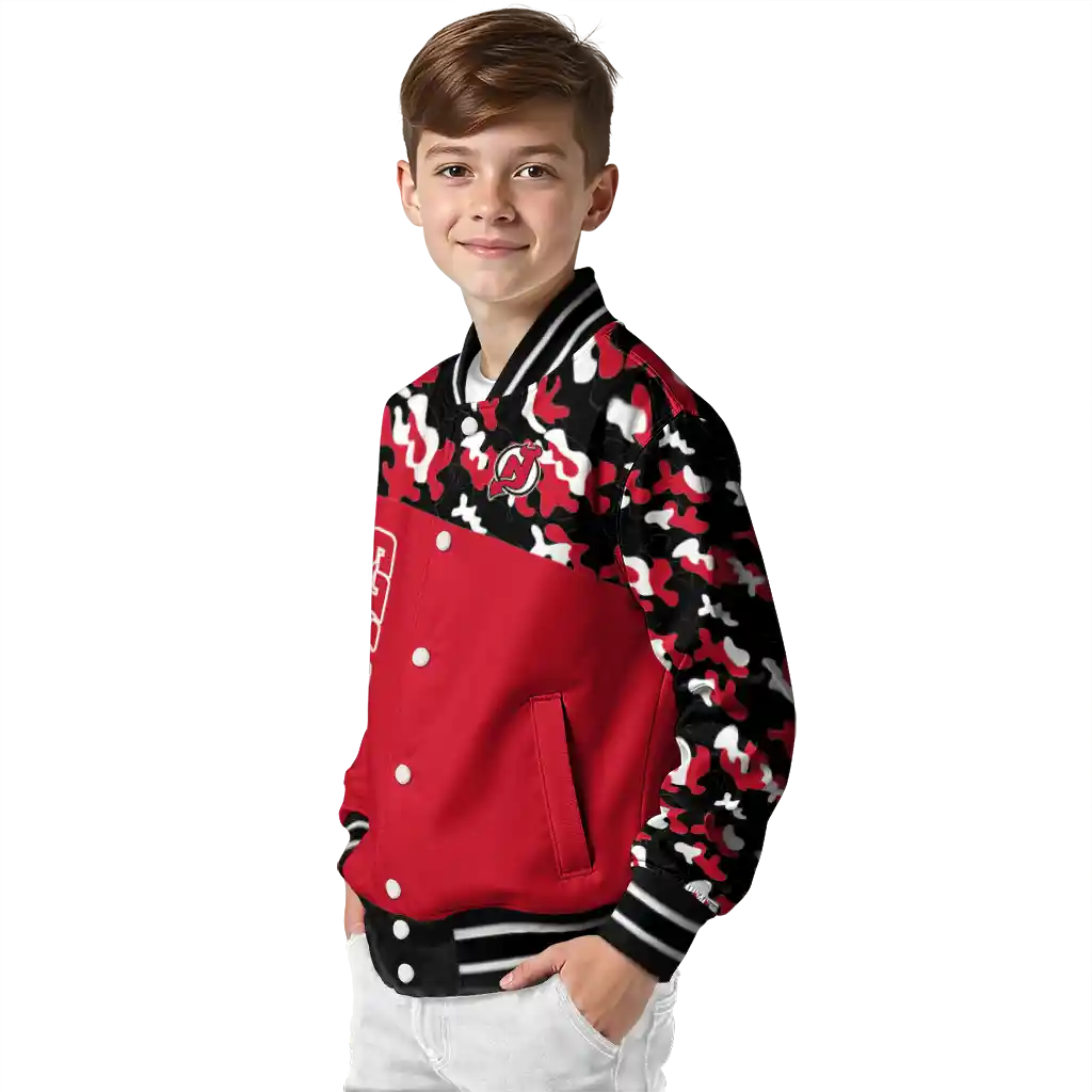 personalized new jersey devils flag scratch effect red varsity jacket trendy personalized new jersey devils flag scratch effect red varsity jacket trendy