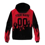 personalized new jersey devils flame trim red black windbreaker jacket best selling