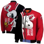 personalized new jersey devils snoopy head red bomber jacket best selling