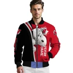 personalized new jersey devils snoopy head red bomber jacket best selling