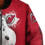personalized new jersey devils snoopy head red bomber jacket best selling