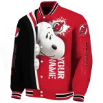 personalized new jersey devils snoopy head red varsity jacket best selling
