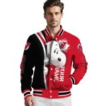 personalized new jersey devils snoopy head red varsity jacket best selling