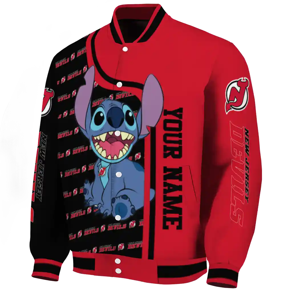 personalized new jersey devils stitch laughing red varsity jacket best selling personalized new jersey devils stitch laughing red varsity jacket best selling