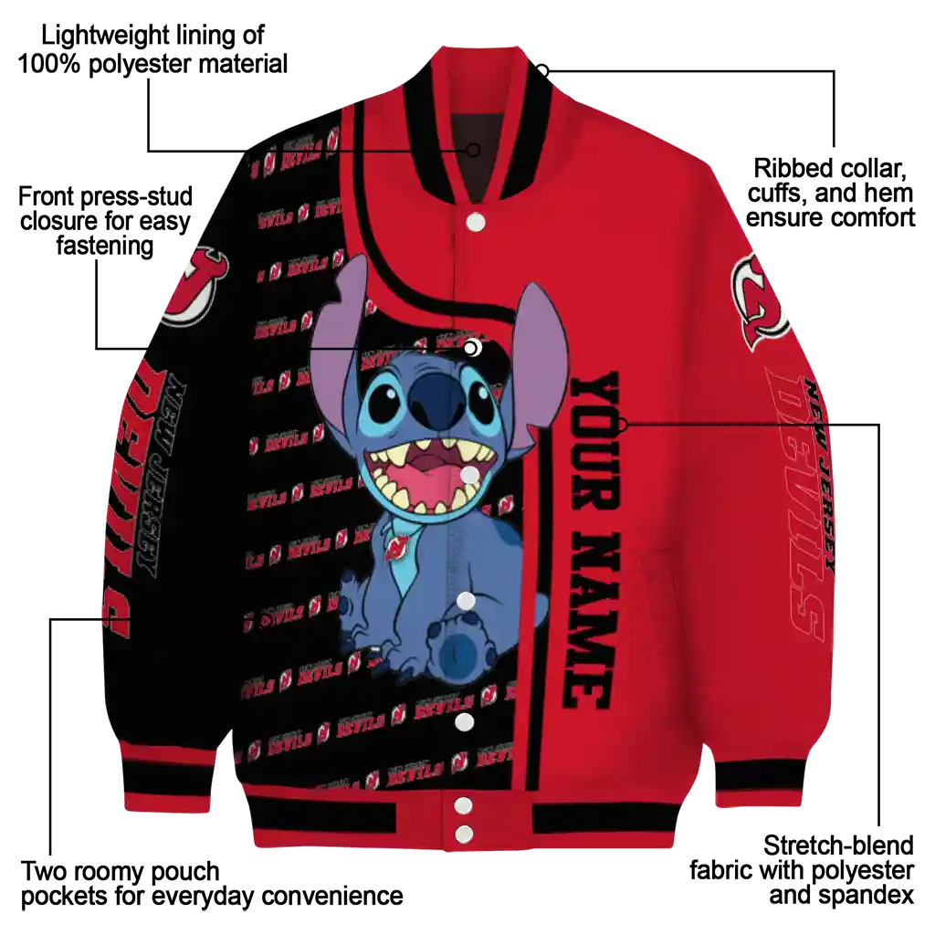 personalized new jersey devils stitch laughing red varsity jacket new arrival personalized new jersey devils stitch laughing red varsity jacket new arrival