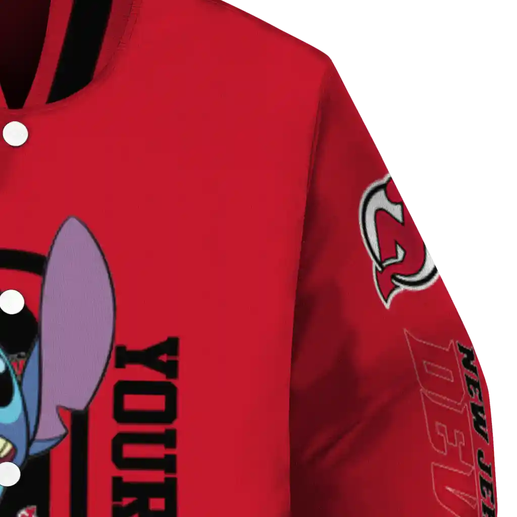 personalized new jersey devils stitch laughing red varsity jacket premium grade personalized new jersey devils stitch laughing red varsity jacket premium grade