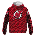 personalized new jersey devils trellis mesh red windbreaker jacket best selling