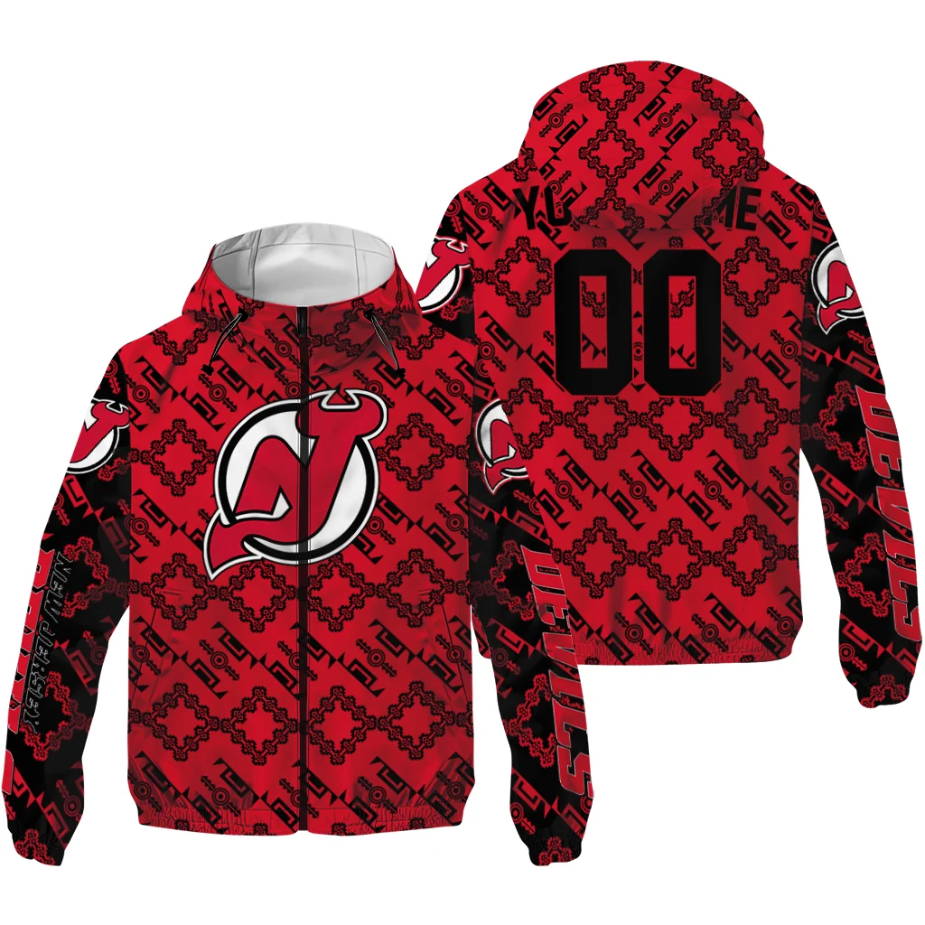 personalized new jersey devils trellis mesh red windbreaker jacket high quality personalized new jersey devils trellis mesh red windbreaker jacket high quality