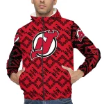 personalized new jersey devils trellis mesh red windbreaker jacket best selling