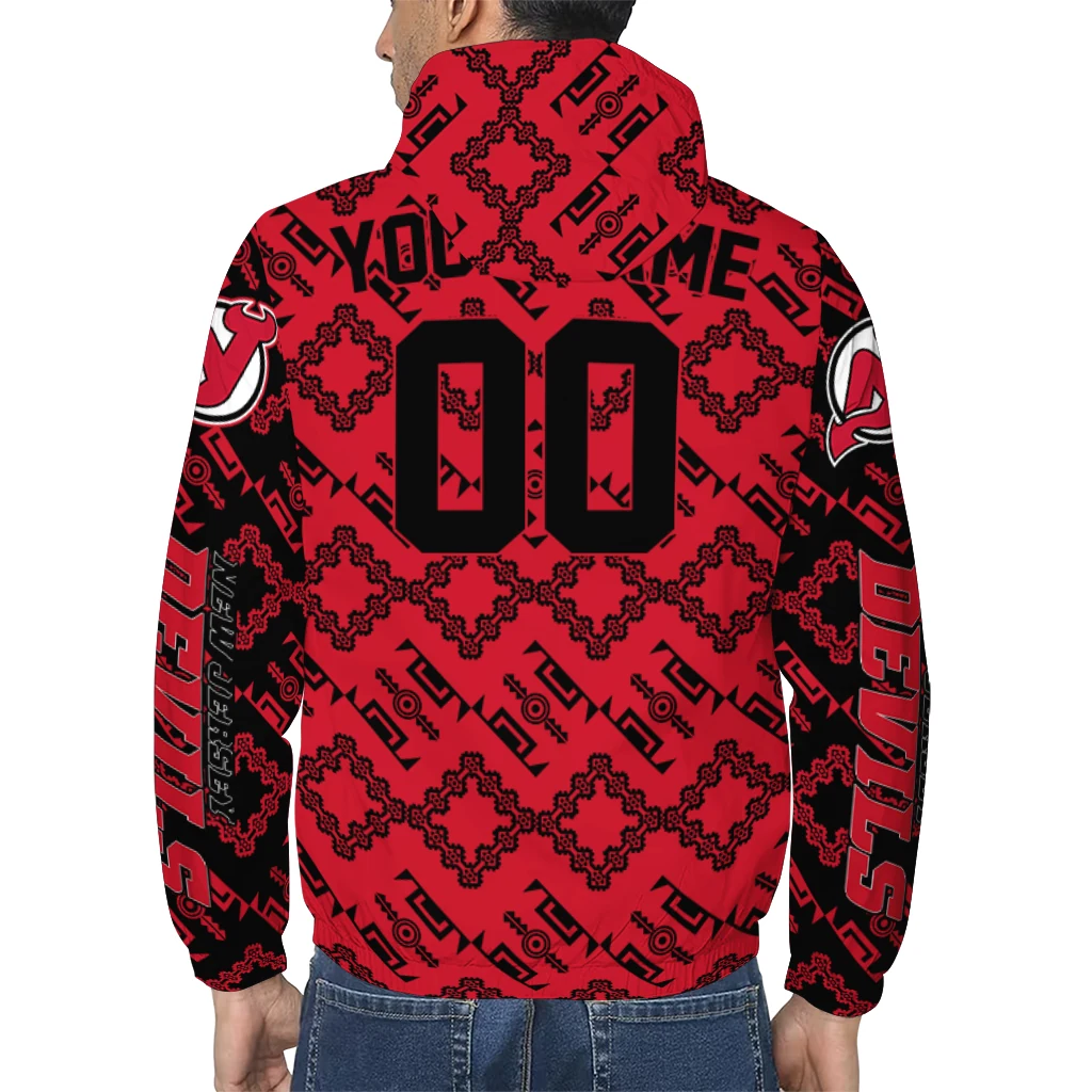 personalized new jersey devils trellis mesh red windbreaker jacket trendy personalized new jersey devils trellis mesh red windbreaker jacket trendy
