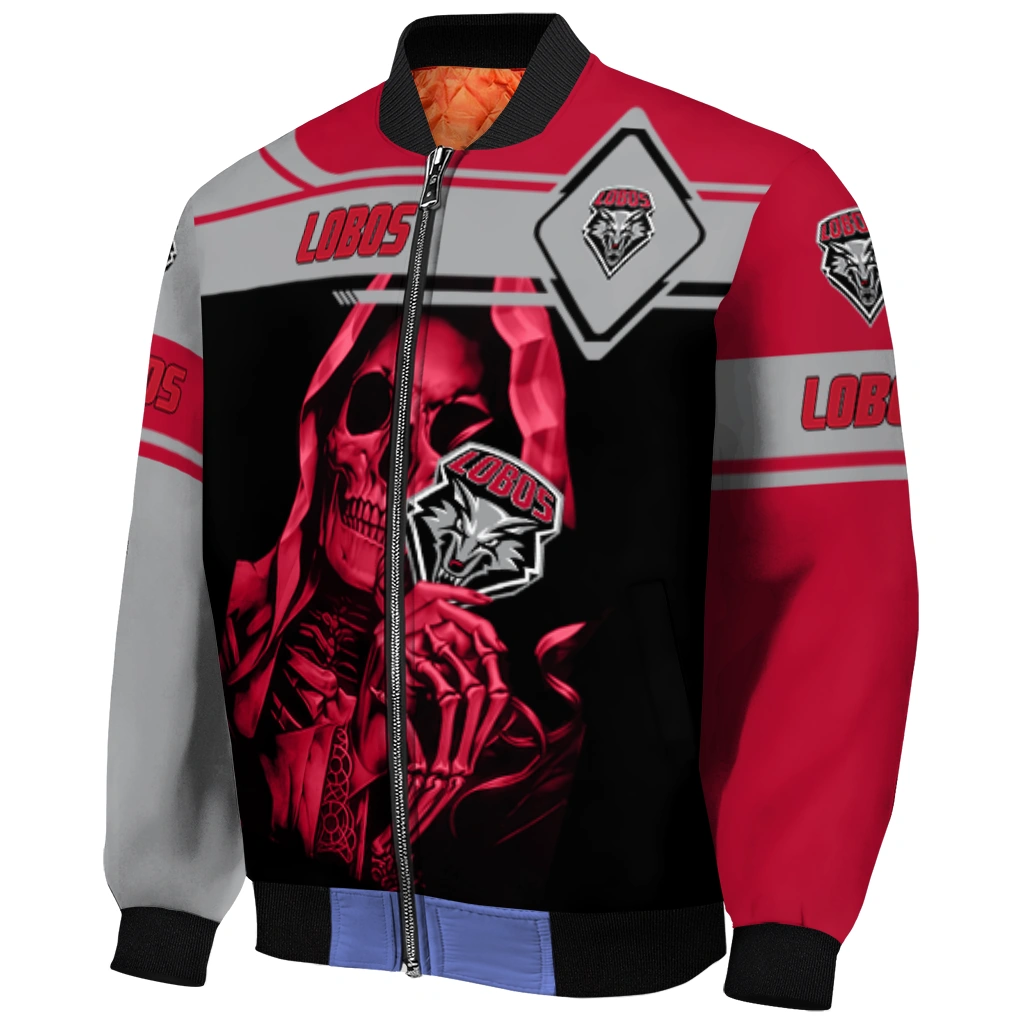 personalized new mexico lobos reaper hands red black bomber jacket fashion forward personalized new mexico lobos reaper hands red black bomber jacket fashion forward