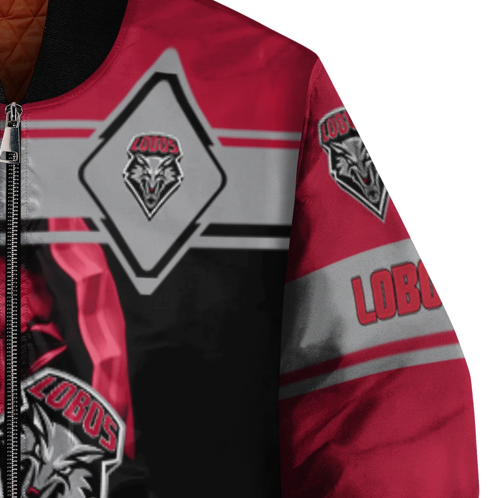 personalized new mexico lobos reaper hands red black bomber jacket premium grade personalized new mexico lobos reaper hands red black bomber jacket premium grade