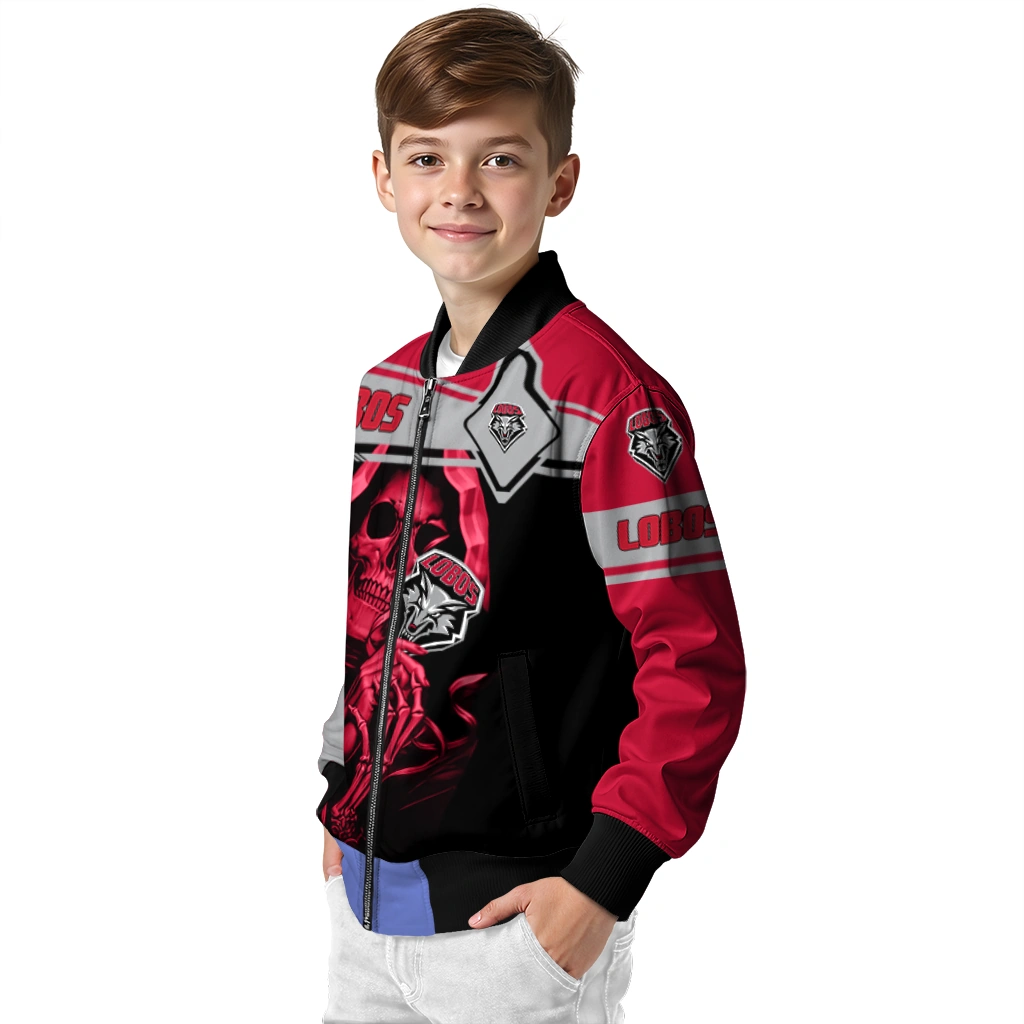 personalized new mexico lobos reaper hands red black bomber jacket trendy personalized new mexico lobos reaper hands red black bomber jacket trendy