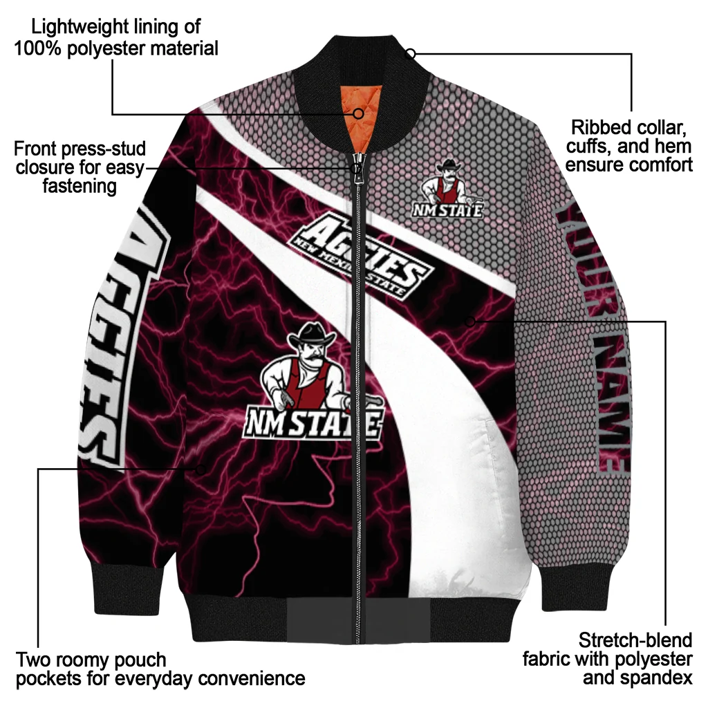 personalized new mexico state aggies electric flash crimson bomber jacket new arrival personalized new mexico state aggies electric flash crimson bomber jacket new arrival