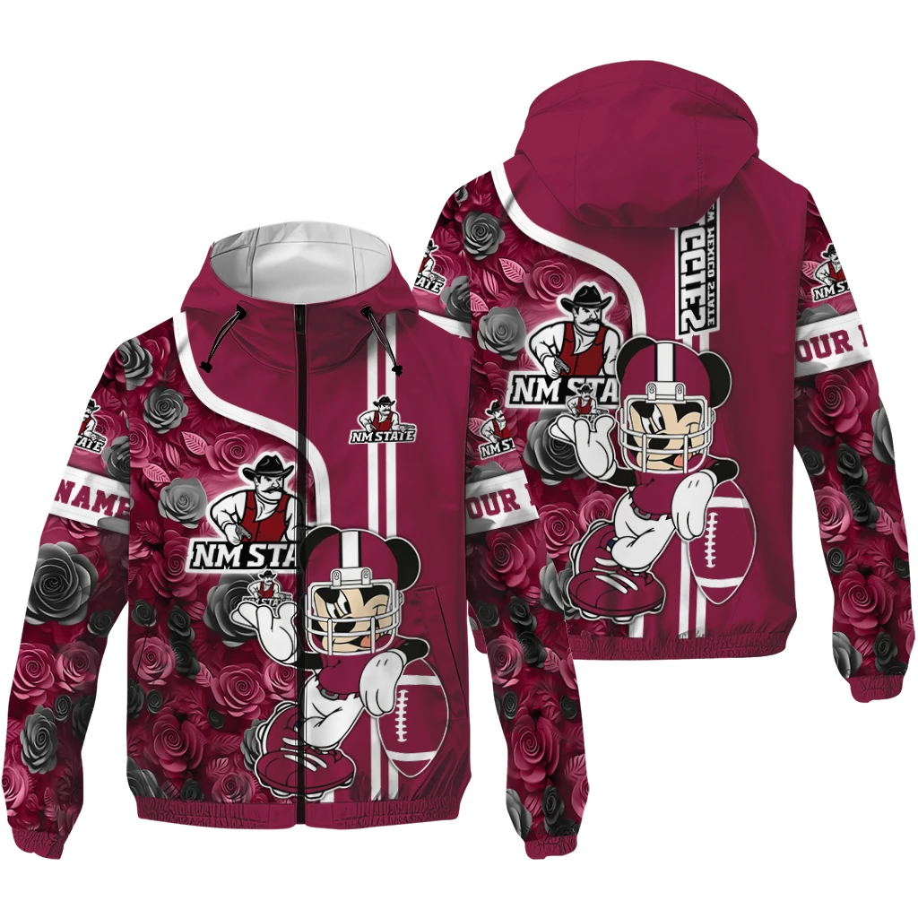 personalized new mexico state aggies football micky mouse crimson windbreaker jacket high quality personalized new mexico state aggies football micky mouse crimson windbreaker jacket high quality