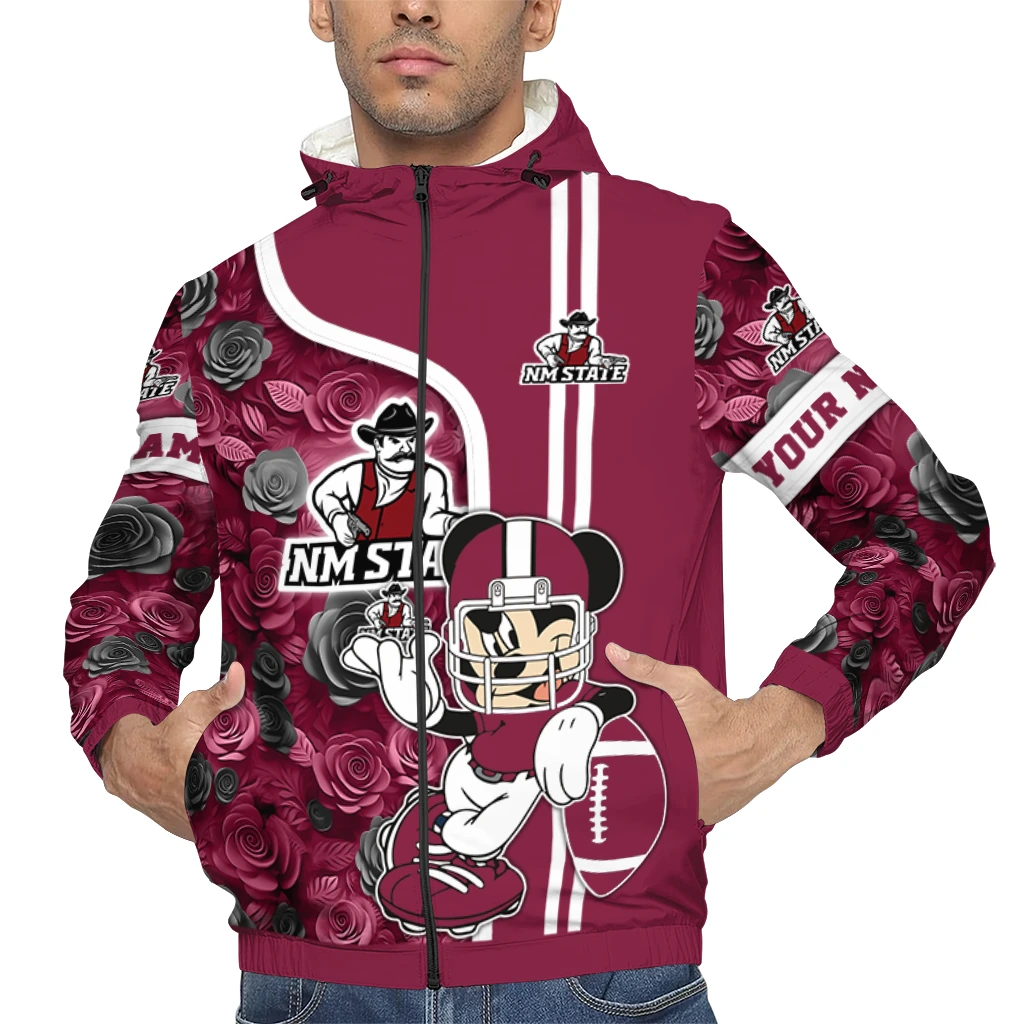 personalized new mexico state aggies football micky mouse crimson windbreaker jacket top rated personalized new mexico state aggies football micky mouse crimson windbreaker jacket top rated