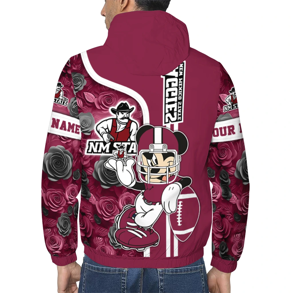 personalized new mexico state aggies football micky mouse crimson windbreaker jacket trendy personalized new mexico state aggies football micky mouse crimson windbreaker jacket trendy