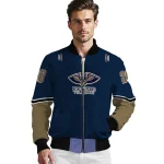 personalized new orleans pelicans chevron style navy bomber jacket best selling