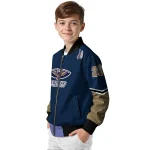 personalized new orleans pelicans chevron style navy bomber jacket best selling