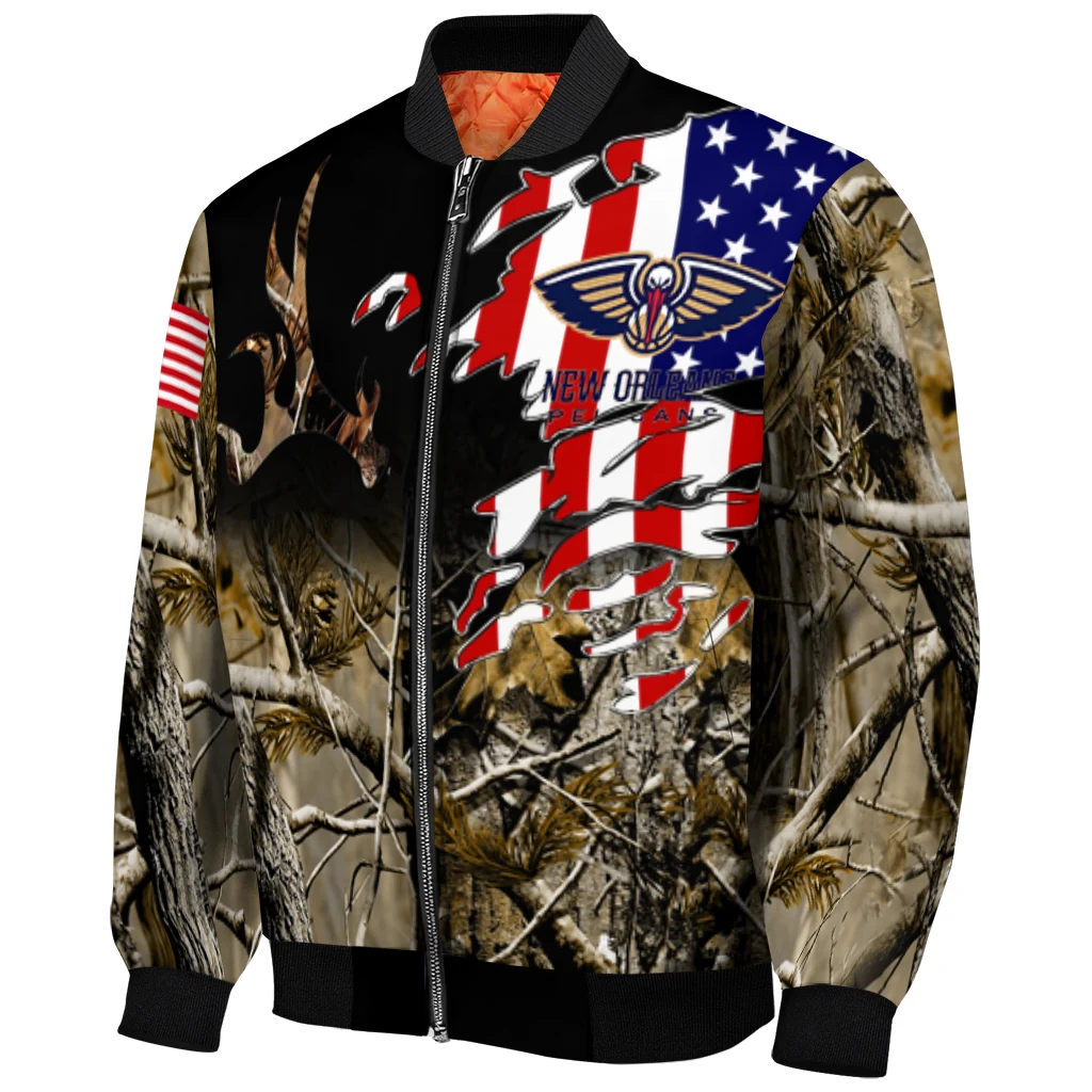 personalized new orleans pelicans patriot deer camouflage bomber jacket fashion forward personalized new orleans pelicans patriot deer camouflage bomber jacket fashion forward