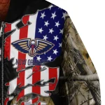personalized new orleans pelicans patriot deer camouflage bomber jacket best selling