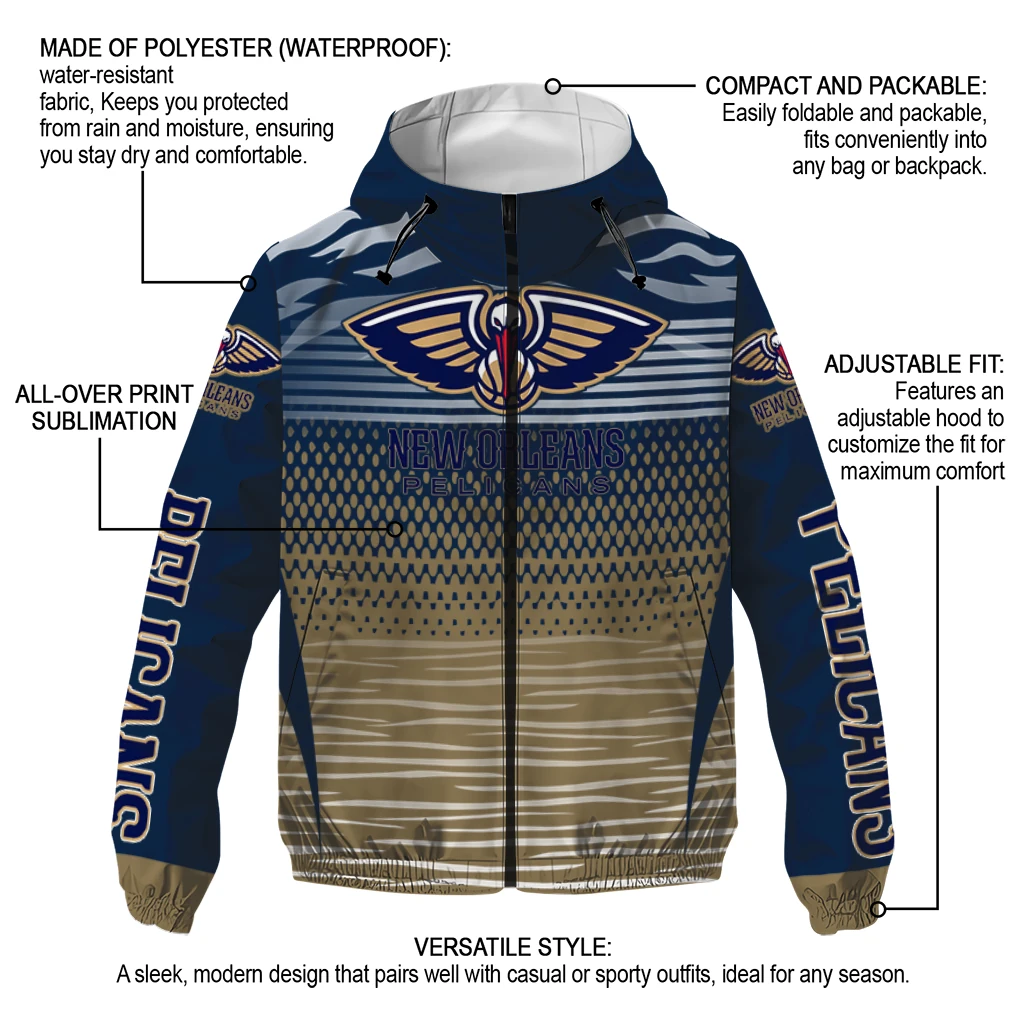 personalized new orleans pelicans pattern layers navy windbreaker jacket new arrival personalized new orleans pelicans pattern layers navy windbreaker jacket new arrival