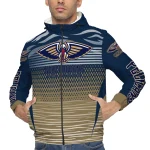 personalized new orleans pelicans pattern layers navy windbreaker jacket best selling